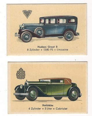 22/462 SAMMELBILD AUTO OLDTIMER ALTE TECHNIK HOFSCHKISS HUDSON GREAT 8 CABRIOLET