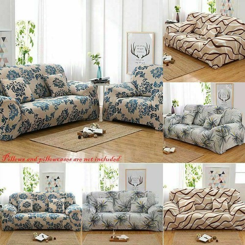Stretch 1 2 3 4 Seater Sofa Covers Couch Chair Protector Solid/ Floral Slipcover - Picture 3 of 24
