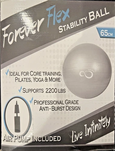 Exercise Ball 65cm Forever Flex Professional Grade Balance & Stability Ball