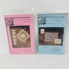 2 HARDANGER PATTERNS ONLY- Classic Designs by Cecelia/Hearts & Doily & Bell Pull