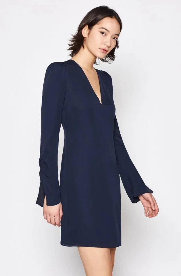 $378 новый Joie Abnar шелк платье Sz 4 полночь темно-синий - Изображение 2 из 4