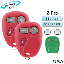 2 For 2001 2002 Chevrolet Tahoe Car Remote Keyless Entry Key Fob Red 15042968