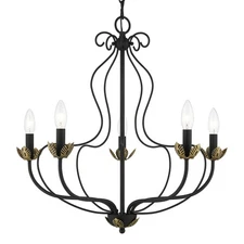 Livex Lighting 42905 Katarina 5 Light 23"W Taper Candle Style - Black