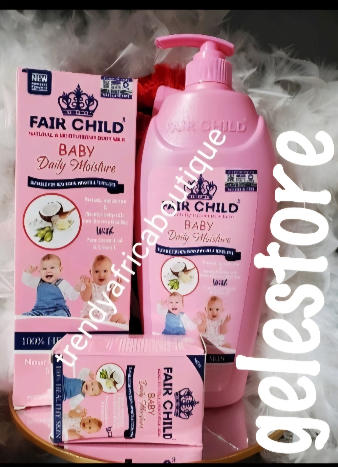 3pcs. Fair Child Daily Moisture Nourish Baby Shower Gel, Body Lotion & 1 Soap👌