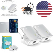 AV600 Powerline Ethernet Adapter Kit Gigabit Port Plug and Play Mini Design