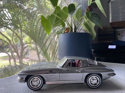 1963 Corvette Stingray Car Telephone Silver Desk Phone Tested Working
