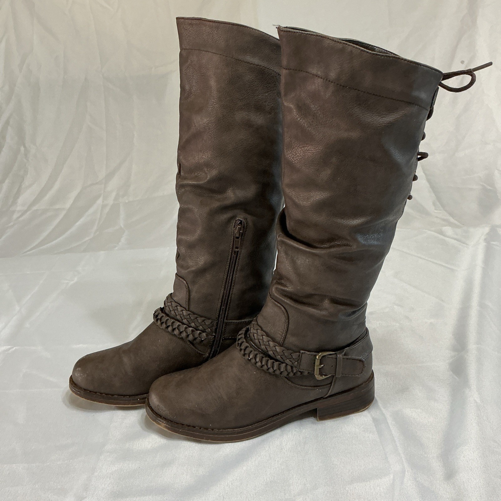 Montana XOXO  Women’s Riding Boots Size7MLeather Upper/Sock brawn