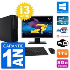 PC Lenovo M73 SFF Ecran 19" Intel i3-4130 RAM 8Go Disque Dur 1To Windows 10 Wifi