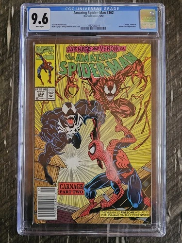 Amazing Spider-Man #362 CGC 9.6 Newsstand Variant Carnage App Marvel Comic 1992
