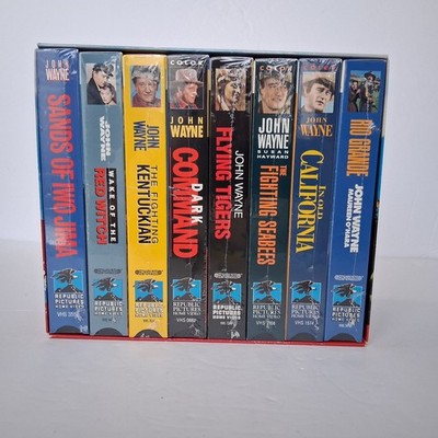 John Wayne Movies VHS Video Cassette Tapes Boxed Set of 8 New And Sealed