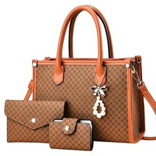 3pcs Purses and Handbags Set for Women, Top-Handle Tote, Satchel Yellow