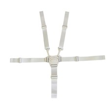 Adjustable 5-Point Children Dining High Chair Baby Carriage Safety Belt White