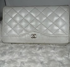 Chanel White Leather Wallet- Preowned Condition Not Authenticated