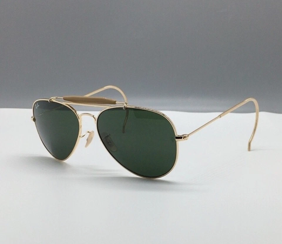 NEW Ray-Ban Outdoorsman Gold Frame Green Classic G-15 RB3030 58mm ADJUSTABLE - Image 4 of 4