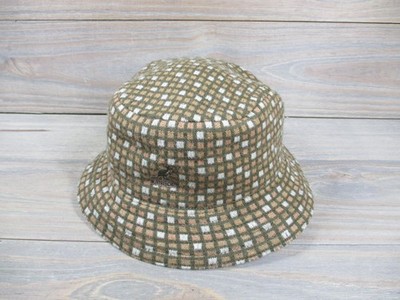 Kangol Hat Bucket Wool Squares Lahinch Cap Medium Green Brown Plaid Check Mens