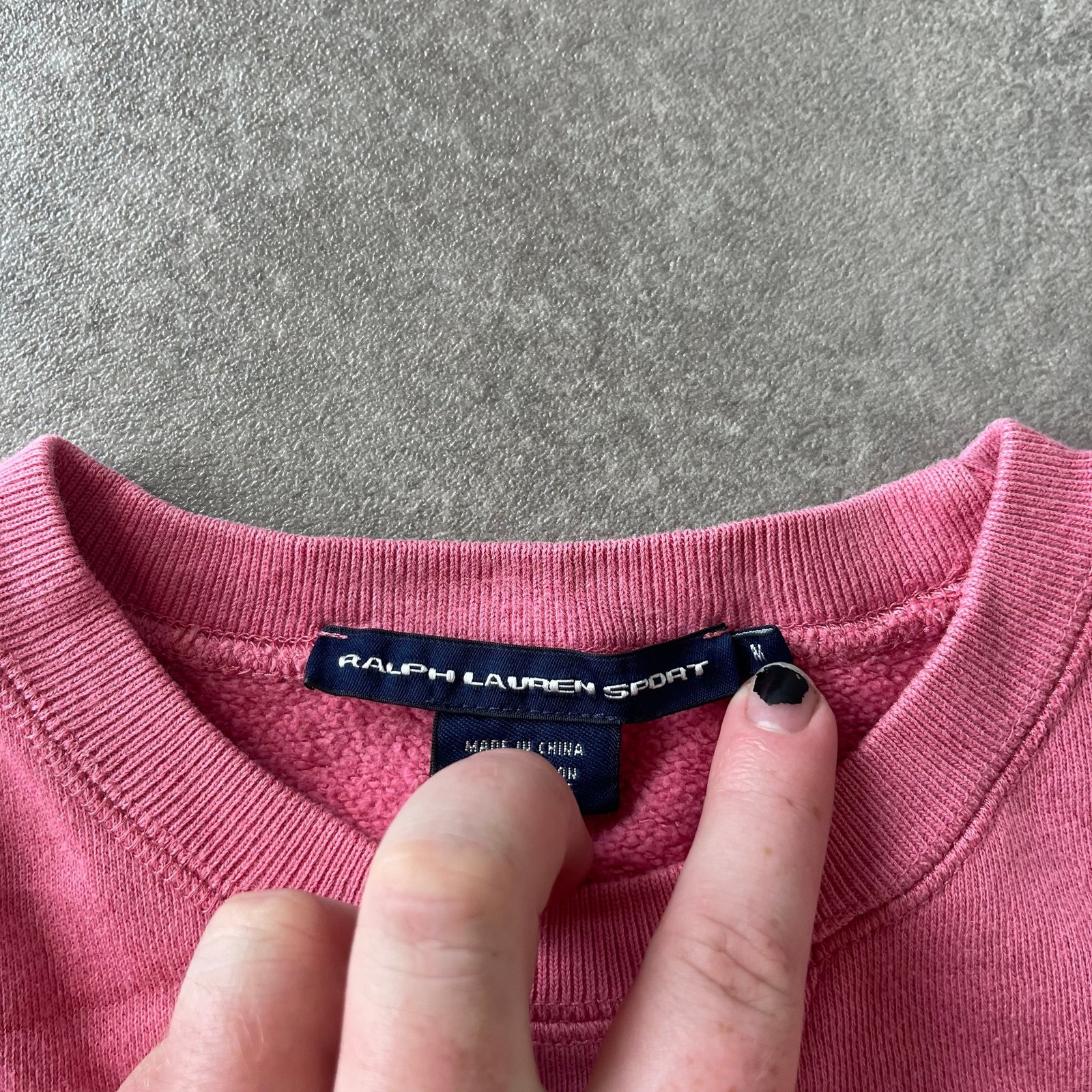 Ralph Lauren Sport Sweatshirt Womens Medium Y2K Pullover Embroidered Jumper Pink image 8