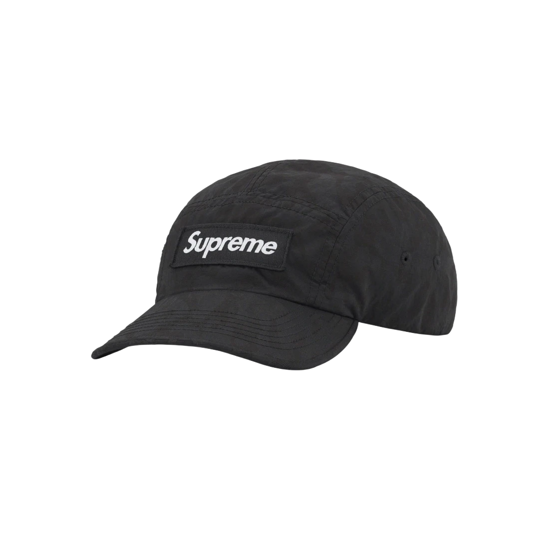 Casquette de camp en nylon camouflage supreme noire   23SS