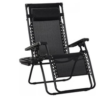 Image of Zero Gravity Garden Sun Lounger Chair – Folding Recliner with Cup & Phone Holder