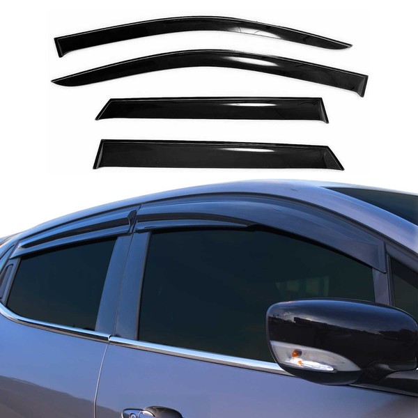 4X Windabweiser Regenabweiser FüR Hyundai Sonata 2005-2010 Acryl Dunkel-image