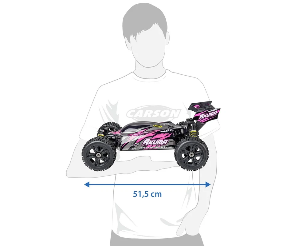Carson 500409083 - 1:8 Akuma Buggy 4WD 100% RTR pink, inkl. 2x Lipo Neuware - Bild 3 von 4