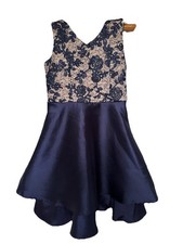 Speechless Girls Blue With Lace Bodice Party Formal Dress Size 14