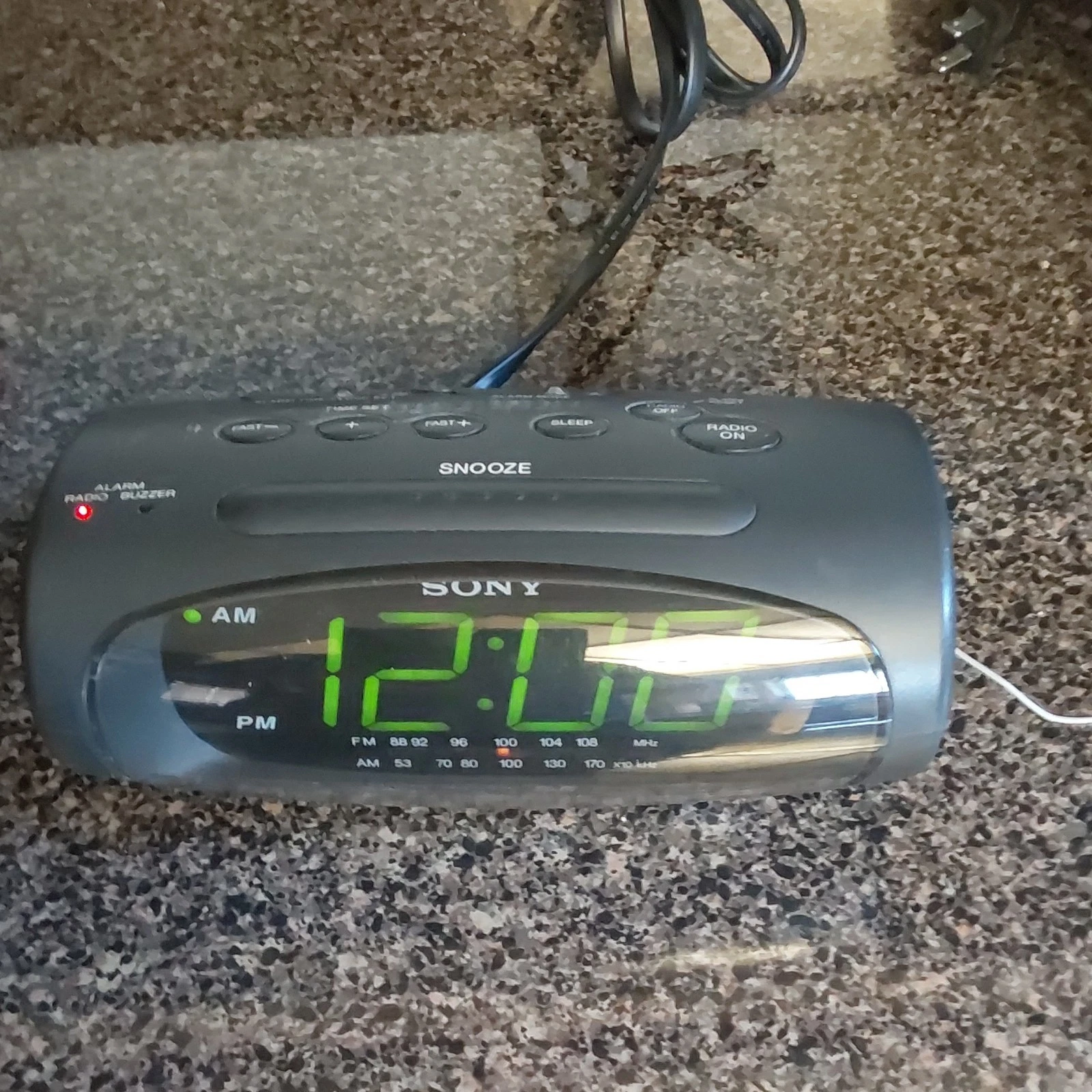 Sony Dream Machine ICF-C490 Clock Radio Gray Digital AM/FM Dual Alarm Snooze
