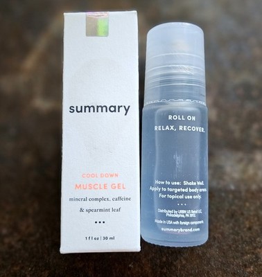 Summary Cool Down Muscle Gel Mineral Complex, Caffeine & Spearmint Leaf 1 oz NIB