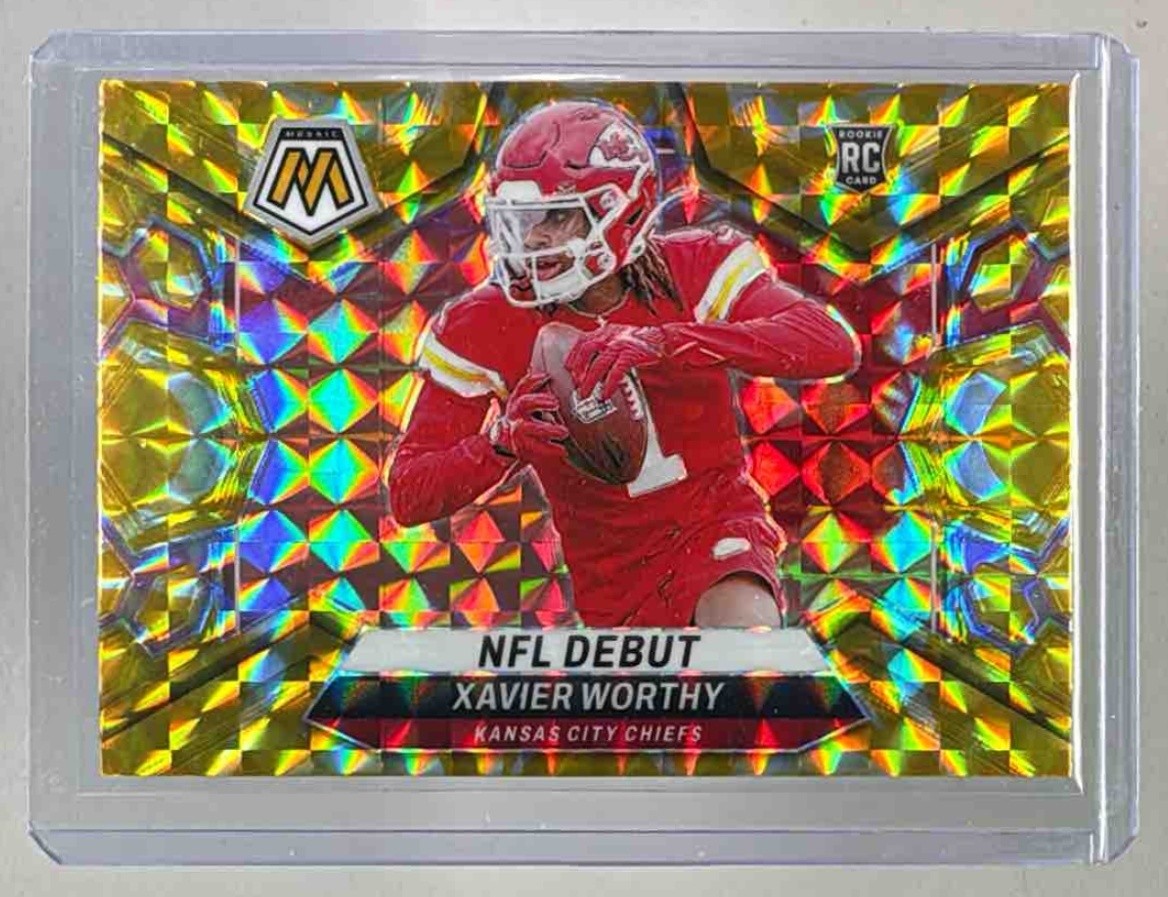 Xavier Worthy 2024 Panini Mosaic #285 Reactive Yellow Prizm Rookie RC NFL (A)