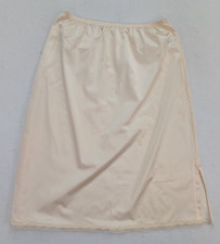 Lorraine Vintage Slip Skirt Size L Beige Half Nylon