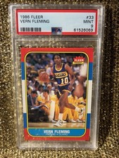 Vern Fleming 1986-87 1986 Fleer NBA Basketball #33 Indiana Pacers PSA 9