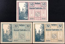 LAMBRECHTEN 1920 Complete Rarer Variant Set Austrian Notgeld