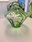 Fenton Art Glass Vase with Floral Design