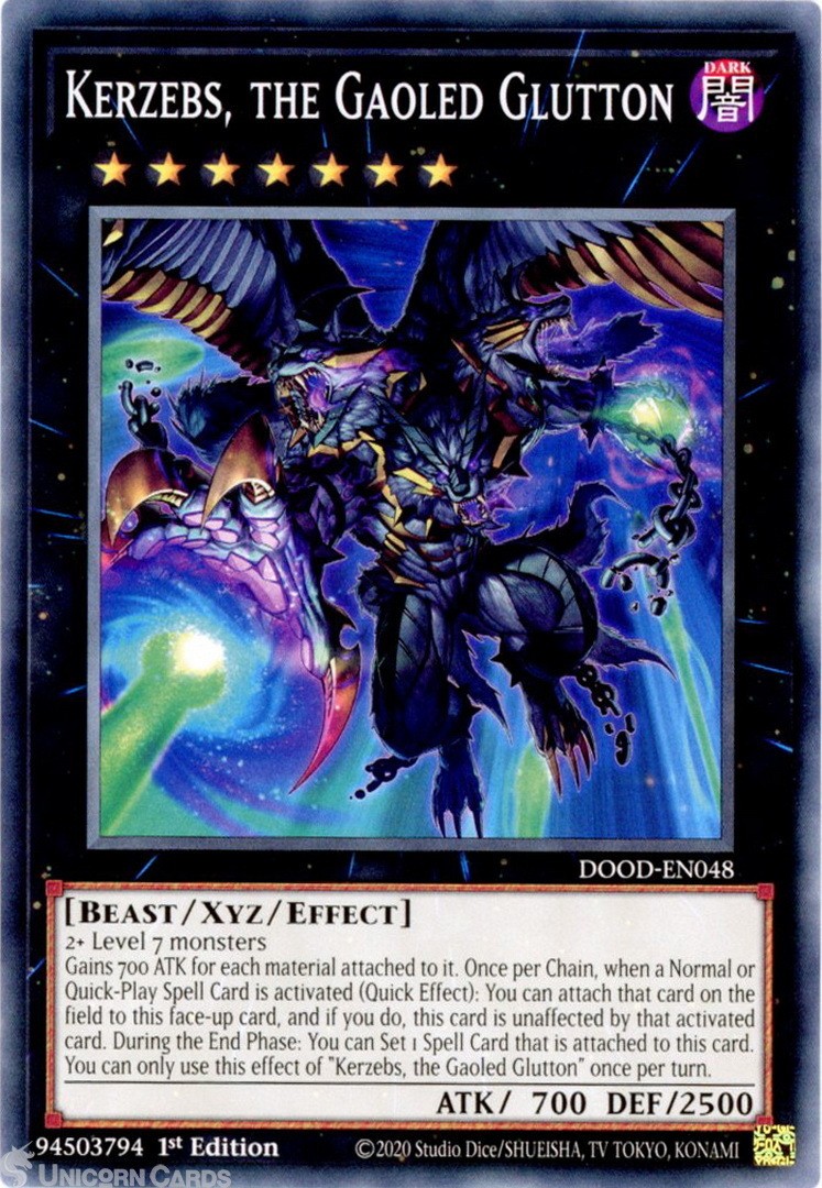 DOOD-EN048 Kerzebs, the Gaoled Glutton : Common 1st Edition Mint YuGiOh Card