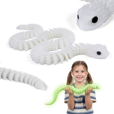 3D-gedruckte Glow in the Dark Schlange Gelenk Fidget Figur 60 cm