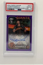 2024 Topps Chrome Tyler Fitzgerald Rookie Purple Auto /250 Giants PSA 10