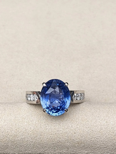 5.00 Ct Natural Blue Sapphire & Diamond Wedding Ring Real 14k White Gold 6 7 8