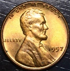 1957 P Lincoln Wheat Penny 1c US Coin Philadelphia Mint Gem BU Uncirculated