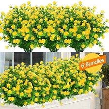 6X Artificial Plants Fake Flowers In/Outdoor For Garden Porch Window Box Plants