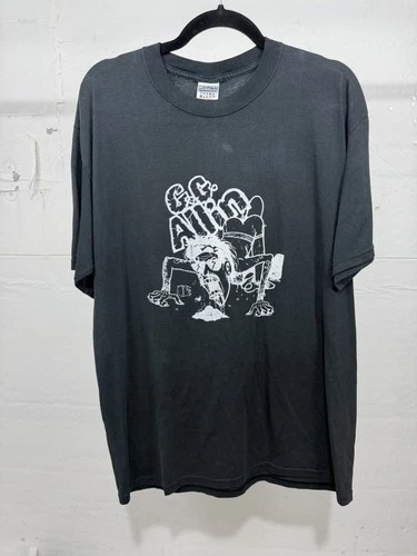 GG Allin Shirt Large 90s Cartoon Hardcore Punk Rock 1990s vintage concert t-shirt, vintage, size L, single stitch, B+ condition