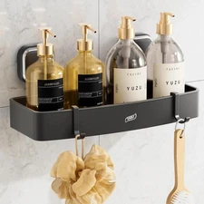 Shower Caddy Suction Cup, Heavy Duty Aluminum Bathroom Organizer with Shelves