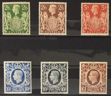 GB 1939 - 1948 KGVI Coats of Arms SG476 - SG478c Mint Hinged
