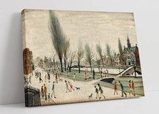 BOURTON-ON-THE-WATER, L.S. LOWRY - CANVAS WALL ARTWORK PICTURE PRINT