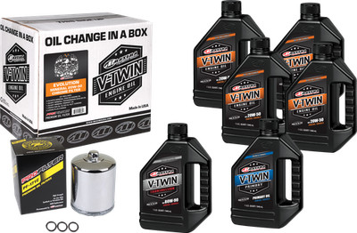 MAXIMA V-TWIN OIL CHANGE KIT MINERAL EVO CHROME FILER 90-069016PC FAST SHIPPING