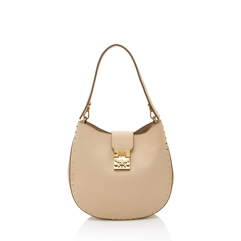 MCM Leather Studded Patricia Hobo
