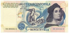 500000 LIRE BANCA D'ITALIA RAFFAELLO LETTERA A 13/05/1997 qFDS