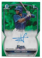 2023 Bowman Sapphire Edition #BSPA-RSN Ronny Simon Autographs Green #/50