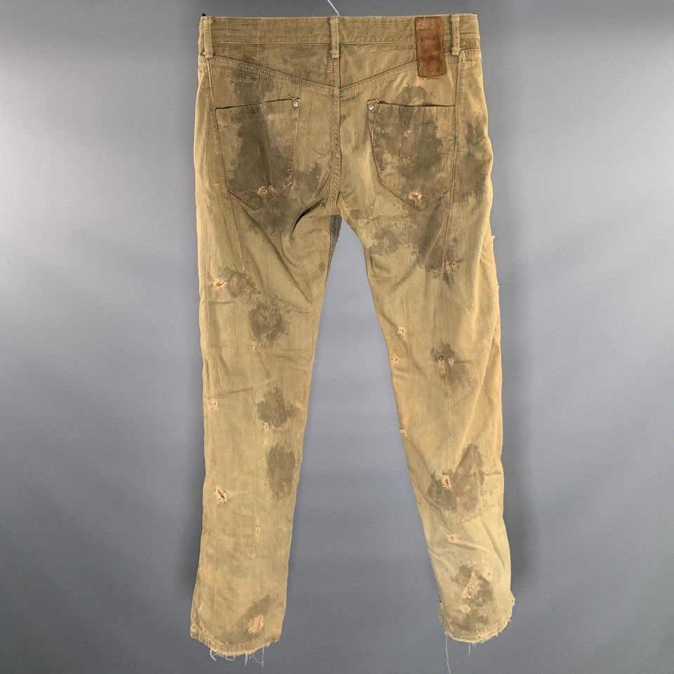 - package assignment2 import public Images High... PROSPECTIVE FLOW Size 32 Brown Blue Distressed Cotton Straight leg ...