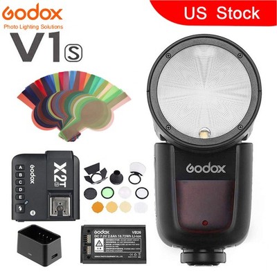 US Godox V1-S 2.4G TTL Flash Speedlite X2T-S Trigger AK-R1 Barndoor Kit For Sony
