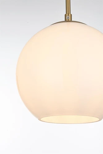 Living District Baxter 8" Pendant Frosted White Shade In Satin Gold - Picture 4 of 10