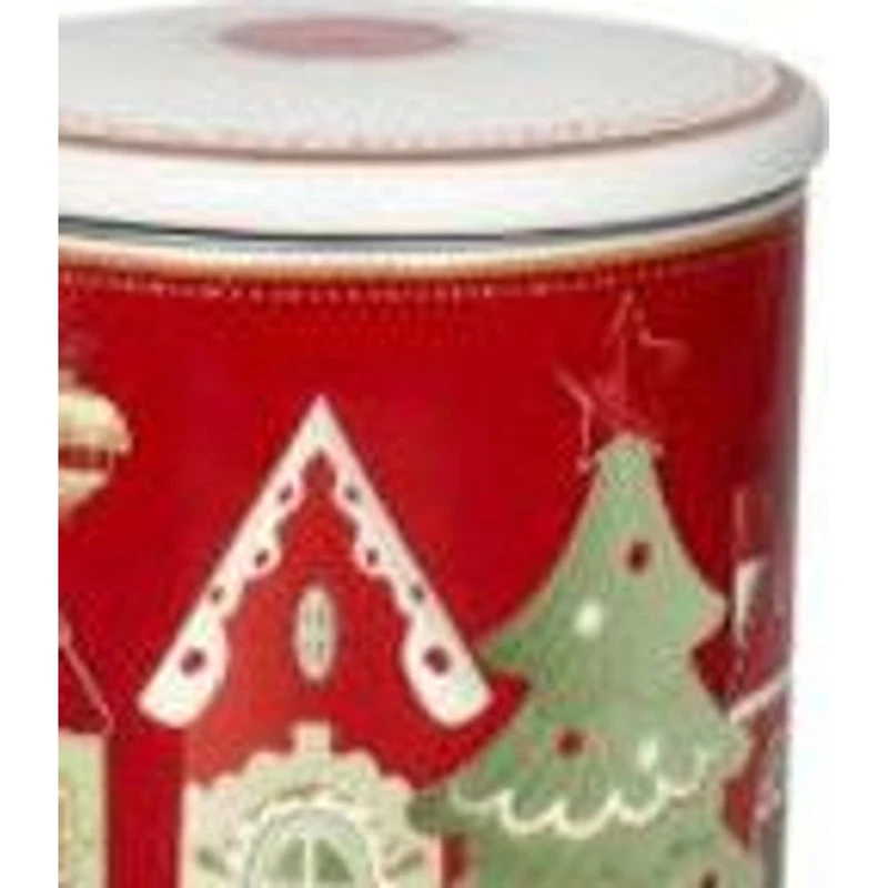 Mug Natale con Tappo e Filtro BRANDANI Villaggio in Festa Rosso Porcellana, fotografia 4 di 9